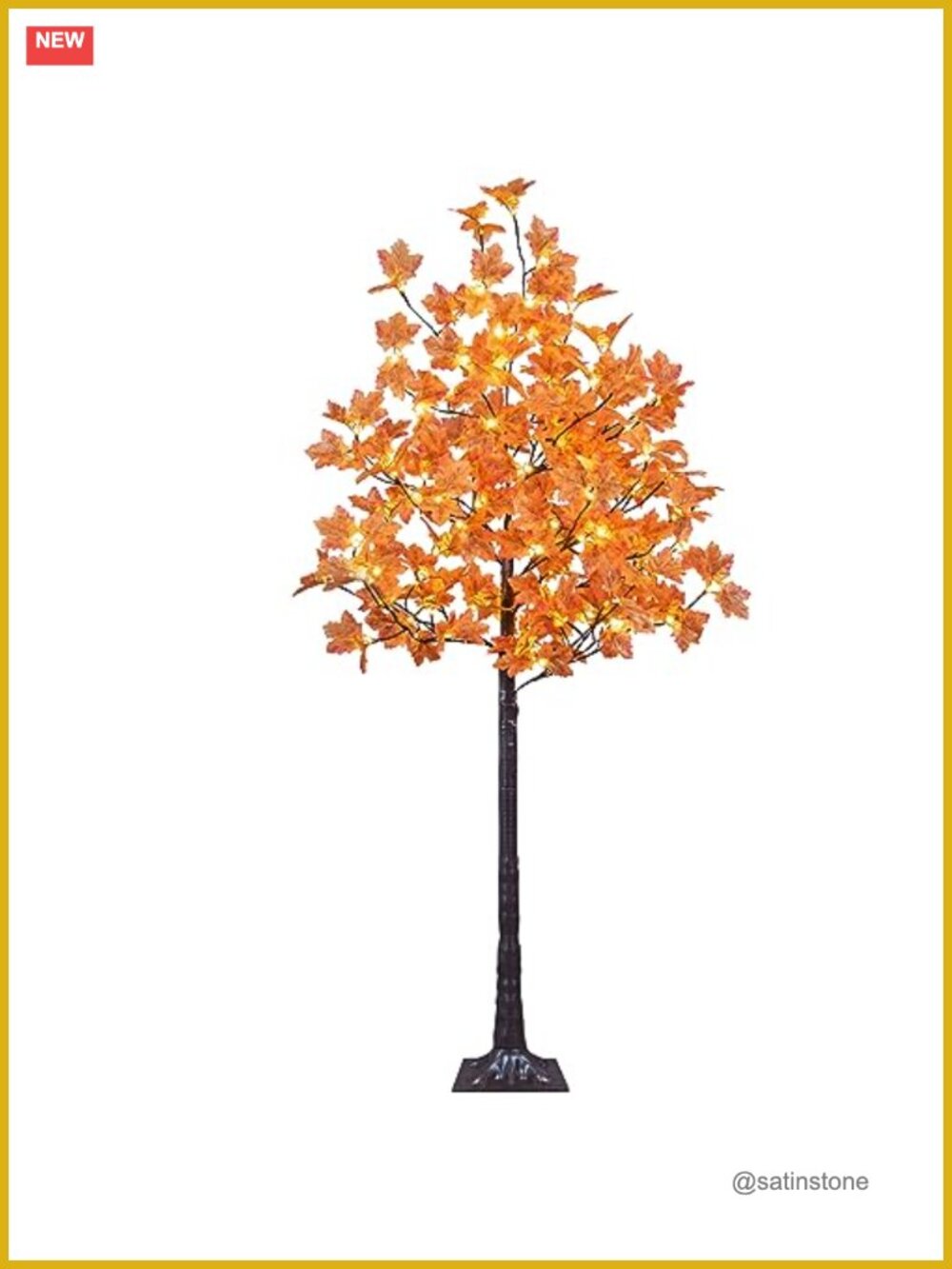 6FT Artificial Lighted Maple Tree 120 Warm White Lights Fall Decor Indoor
